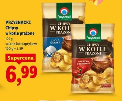 chipsy w kotle prażone czerwona papryka lub sól morska