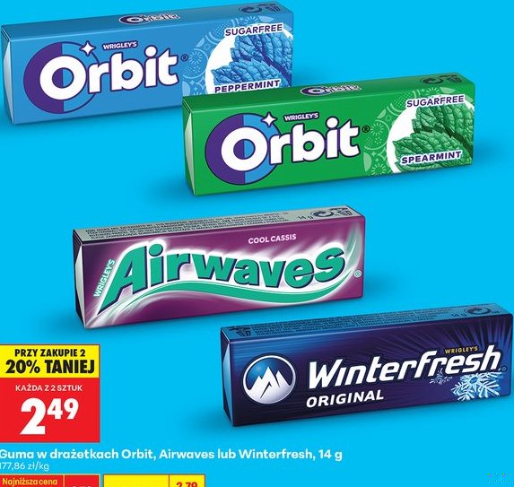 guma do żucia w drażetkach różne marki