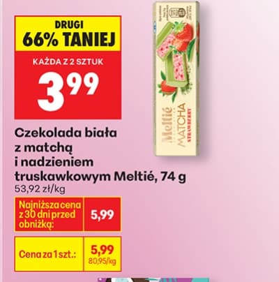 czekolada biała z matchą i nadzieniem truskawkowym