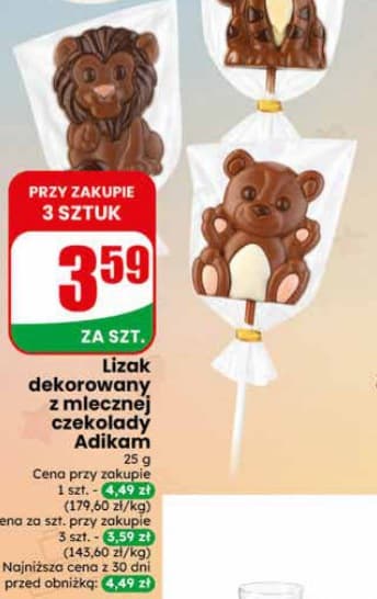 lizak dekorowany z mlecznej czekolady
