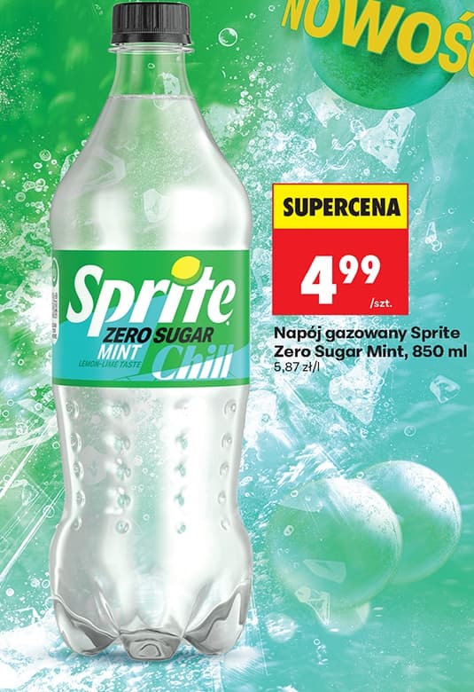 napój gazowany zero sugar mint