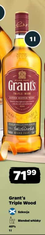 Grant's Triple Wood whisky blended 1l