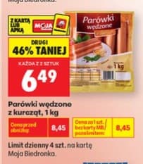 parówki wędzone z kurcząt