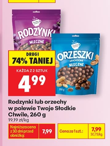 rodzynki lub orzechy w polewie