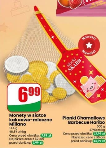 monety w siatce kakaowo-mleczne