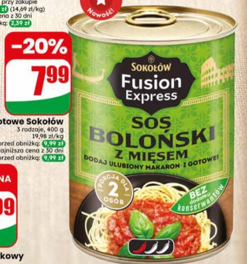 danie gotowe sos boloński z mięsem