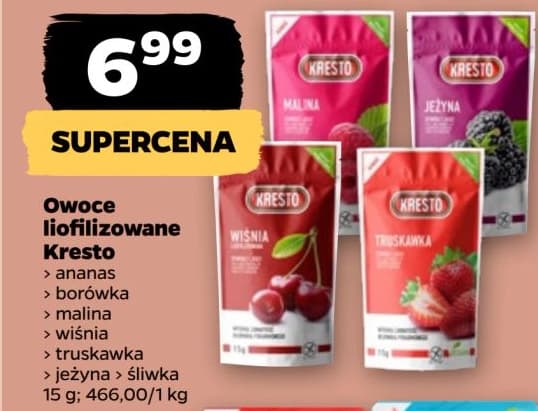 owoc liofilizowany jeżyna i śliwka