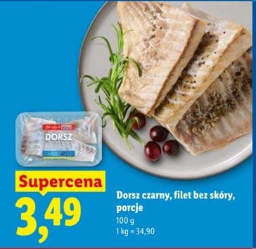 dorsz czarny, porcje fileta bez skóry