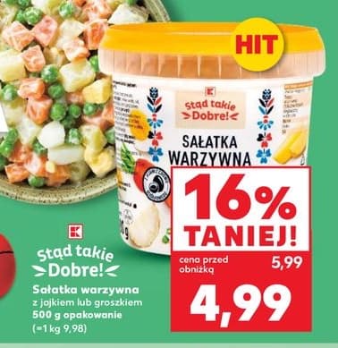 sałatka warzywna z jajkiem lub groszkiem