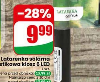 latarenka solarna plastikowa klosz 6 LED