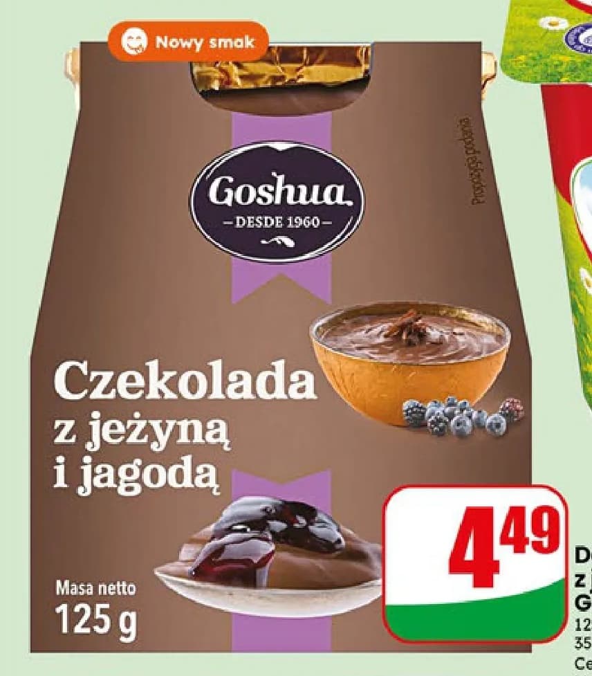 deser czekoladowy z jeżyną i jagodą