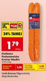 Kraina Wędlin kiełbasa podwawelska 100g