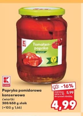 papryka pomidorowa konserwowa ćwiartki