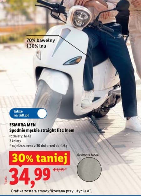 spodnie męskie straight fit z lnem