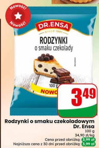 rodzynki o smaku czekolady