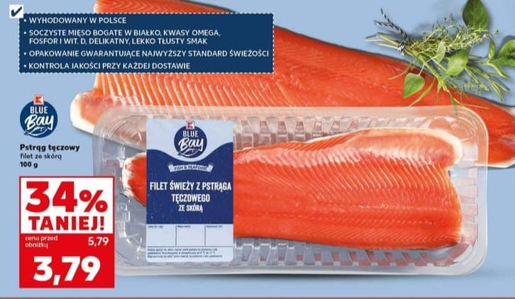 pstrąg tęczowy łososiowy filet ze skórą