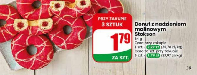 donut z nadzieniem malinowym