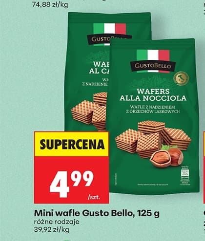 mini wafle z nadzieniem z orzechów laskowych