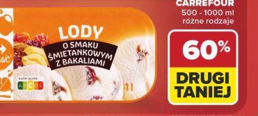 lody Carrefour różne rodzaje
