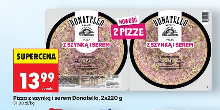 pizza z szynką i serem