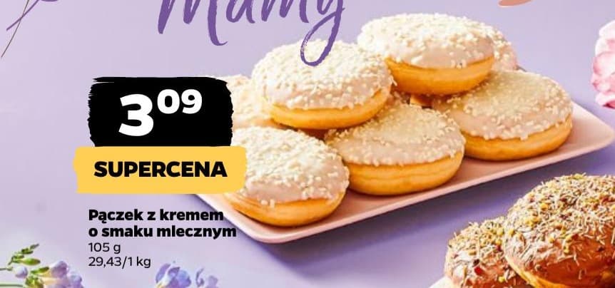 pączek z kremem o smaku mlecznym