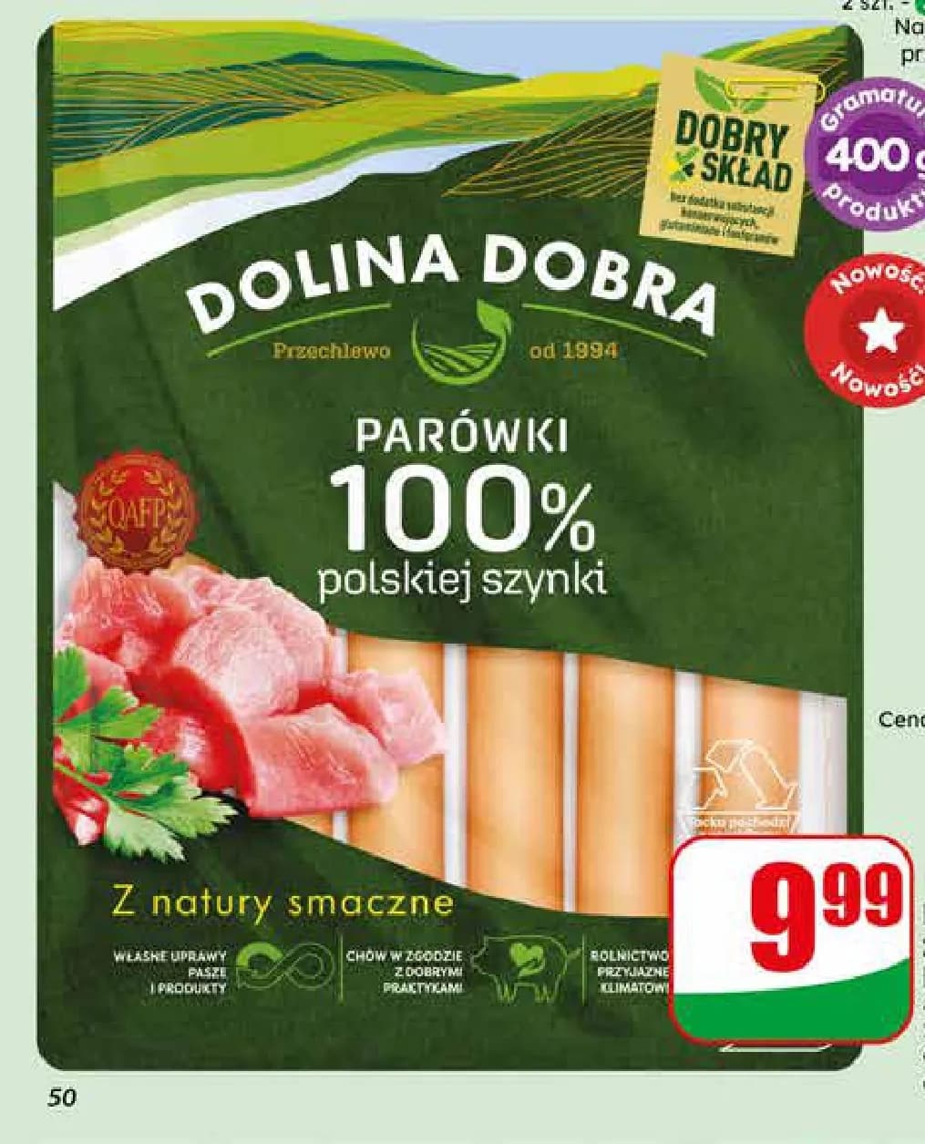parówki 100% polskiej szynki