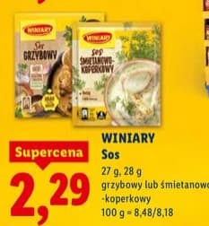 sos grzybowy lub śmietanowo-koperkowy