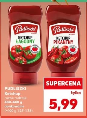 ketchup łagodny lub ketchup pikantny