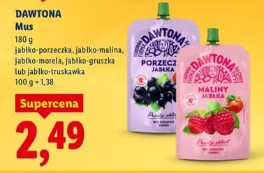 mus jabłko-porzeczka, jabłko-malina, jabłko-morela, jabłko-gruszka lub jabłko-truskawka