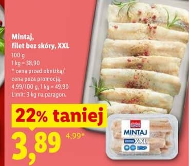 Mintaj mintaj, filet bez skóry, XXL 100g