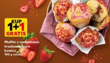 muffin z nadzieniem truskawkowym