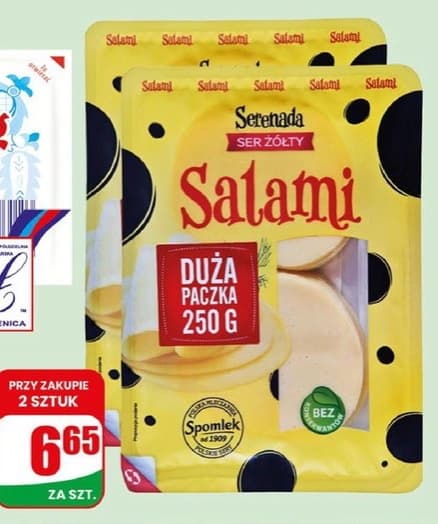 ser żółty salami plastry