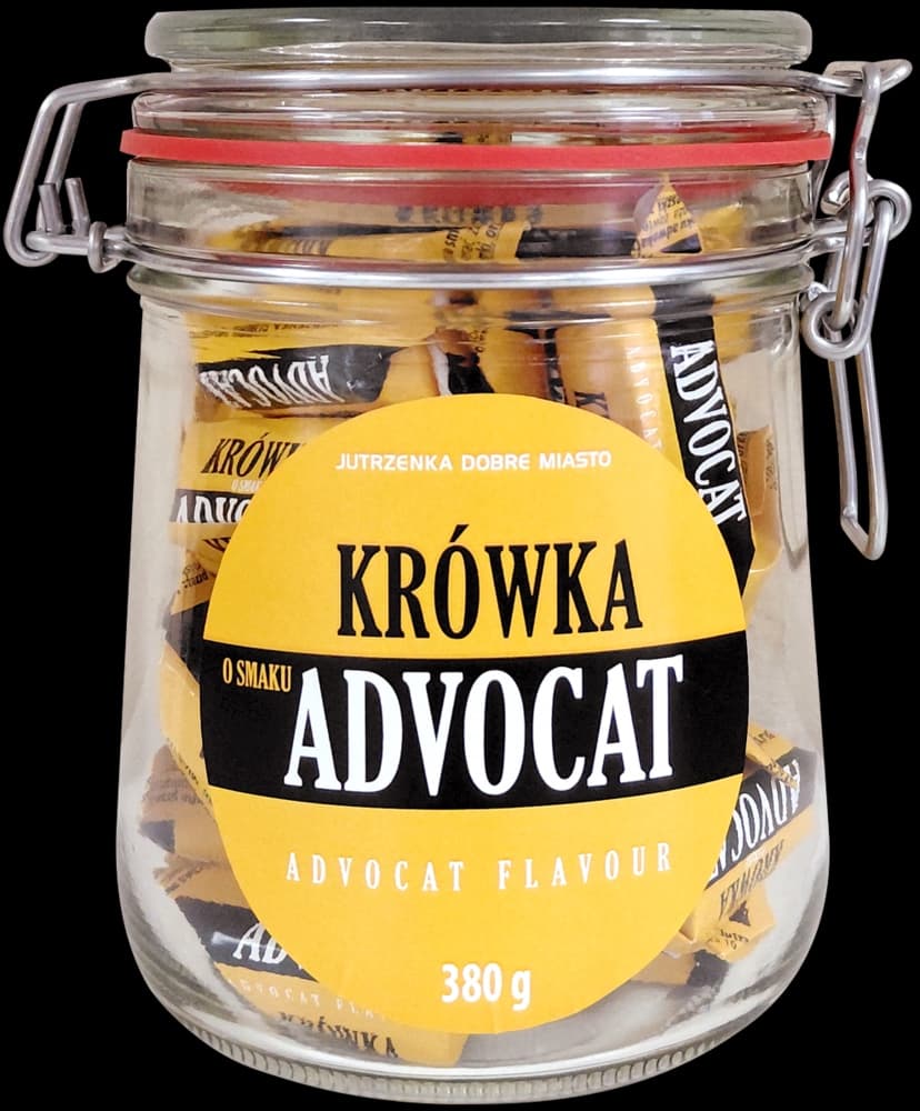 cukierki krówka o smaku advocat w słoiku