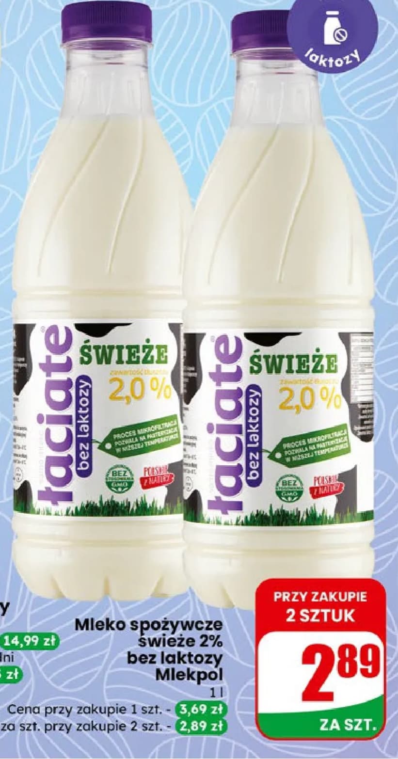 mleko spożywcze świeże 2% bez laktozy
