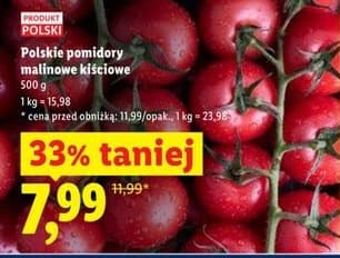 pomidory malinowe kiściowe