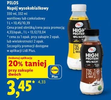 napój wysokobiałkowy waniliowy lub czekoladowy