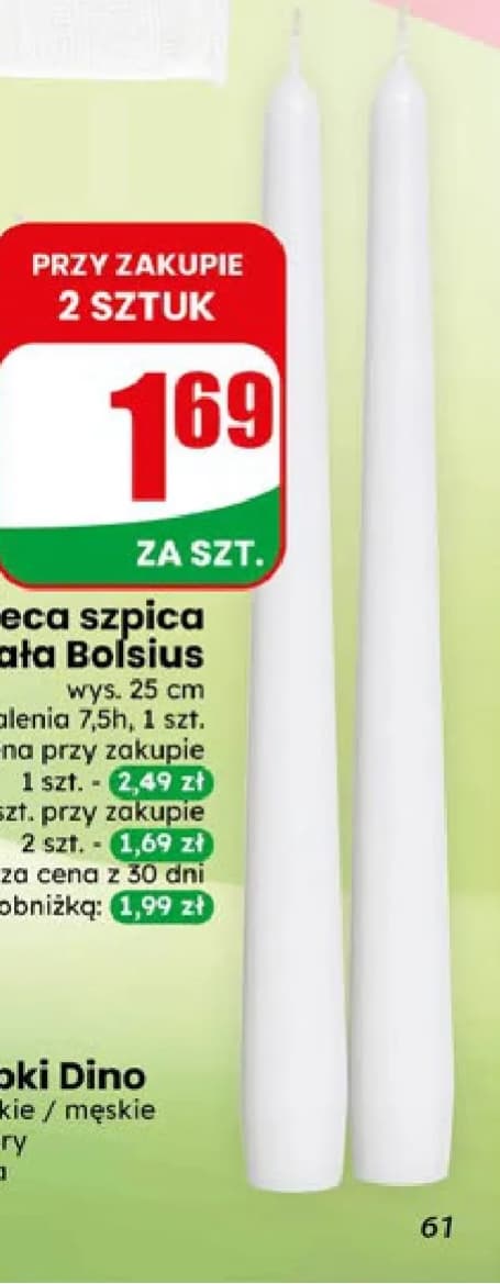 świeca szpica biała