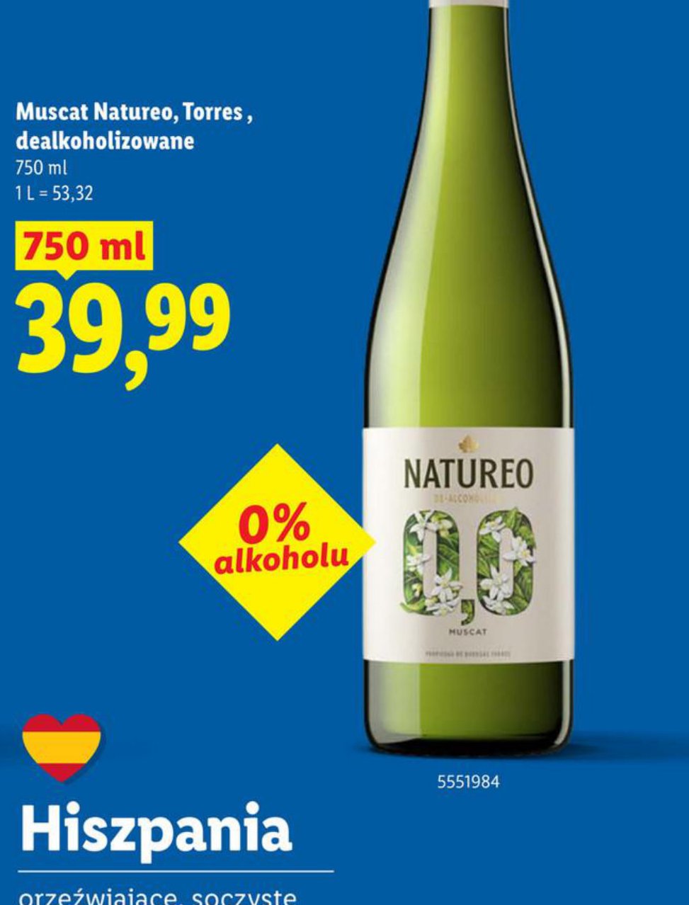 wino bezalkoholowe Muscat Natureo