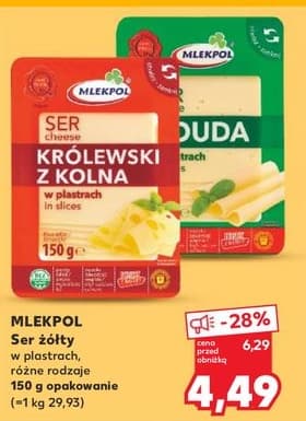 ser żółty królewski z kolna w plastrach