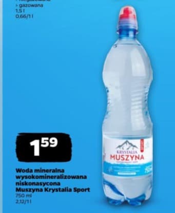 woda mineralna wysokozmineralizowana niskonasycona