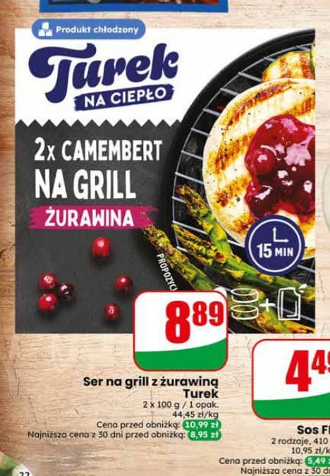 ser na grill z żurawiną