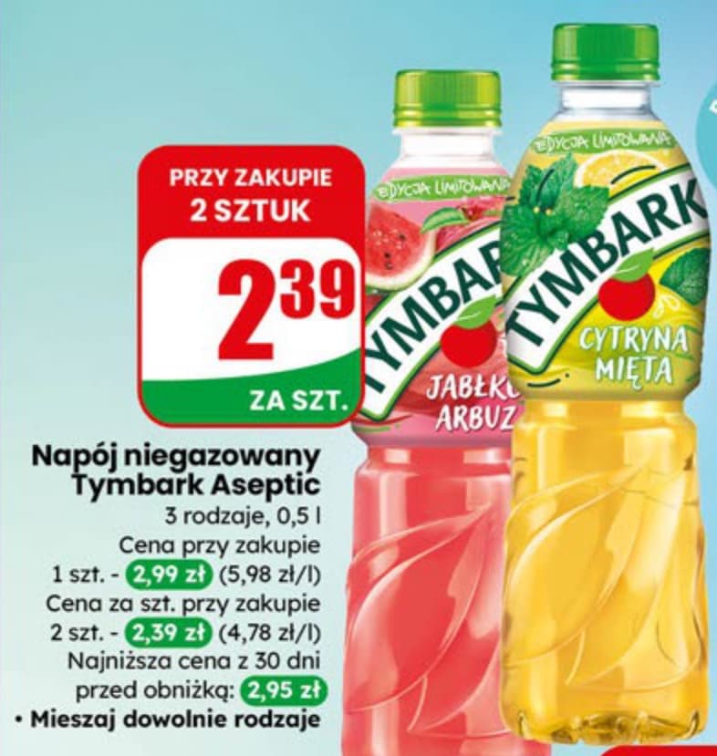 napój niegazowany różne rodzaje