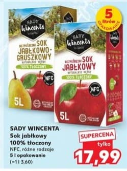 sok jabłkowy 100% tłoczony NFC