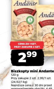 Andante biszkopty mini 120g
