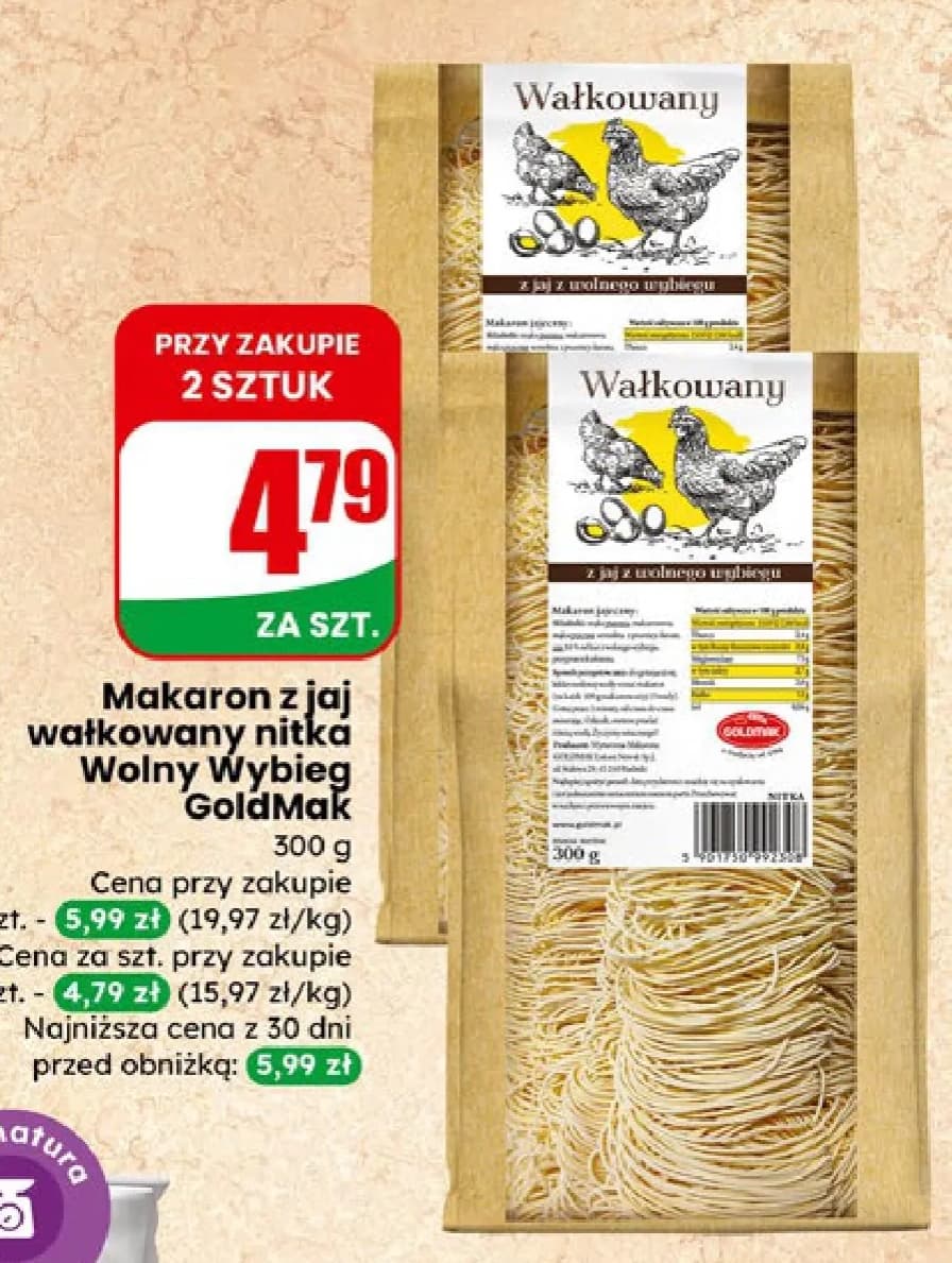 makaron z jaj wałkowany nitka
