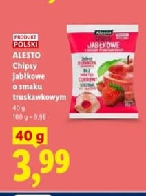 chipsy jabłkowe o smaku truskawkowym