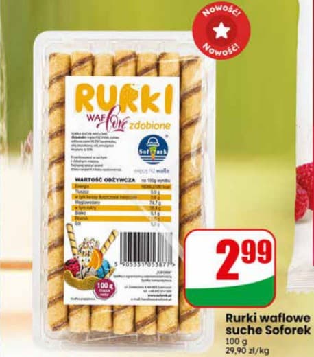 rurki waflowe suche