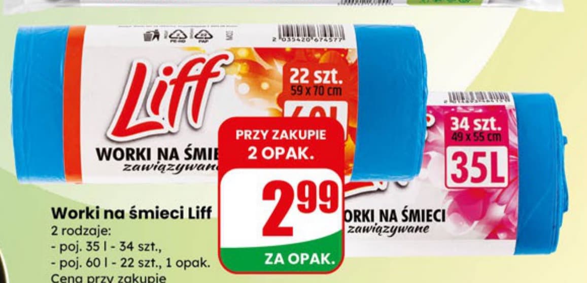 worki na śmieci z uszami