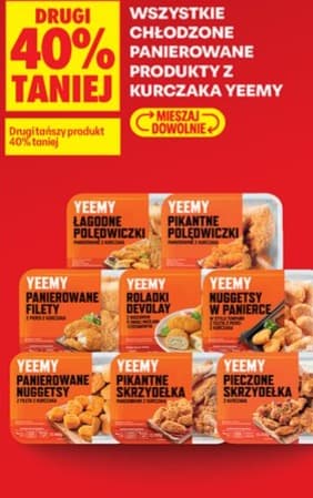 wszystkie chłodzone panierowane produkty z kurczaka
