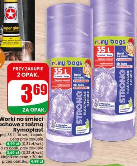 worki na śmieci zapachowe z taśmą